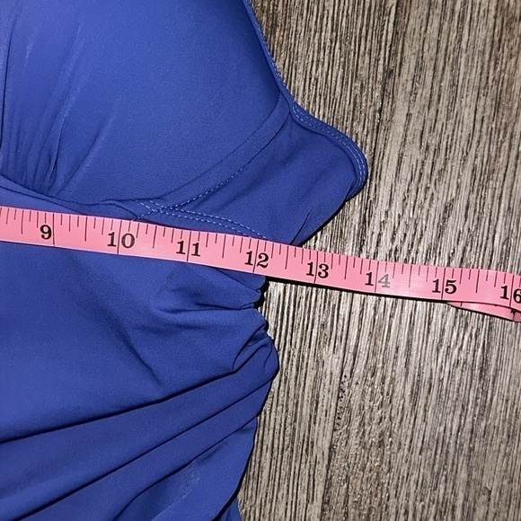 Assets by Spanx One-piece Shirred Underwire Push up Power Swimsuit Dress - Picture 11 of 12